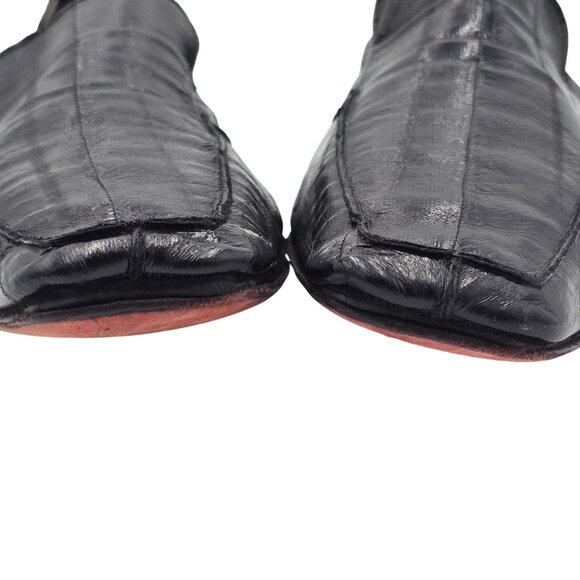 Cesare Paciotti Italy Mens US 11 / UK 10 Eel skin Leather Loafers Dress Shoes - Picture 9 of 11